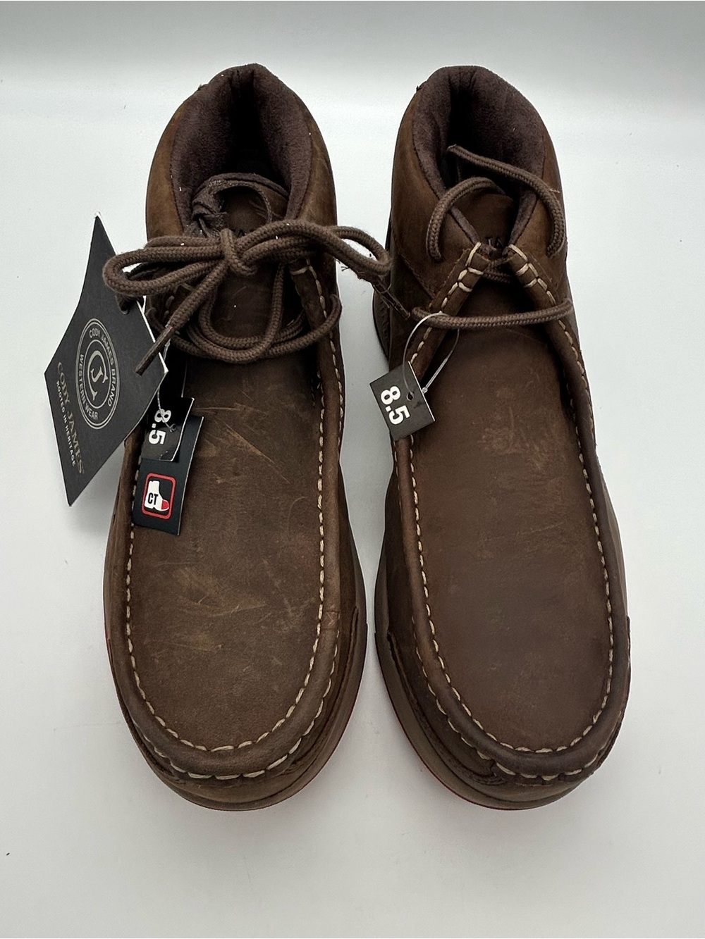 Cody James Men's Dark Brown Leather Moc Toe 8.5D Boots - Picture 8 of 16